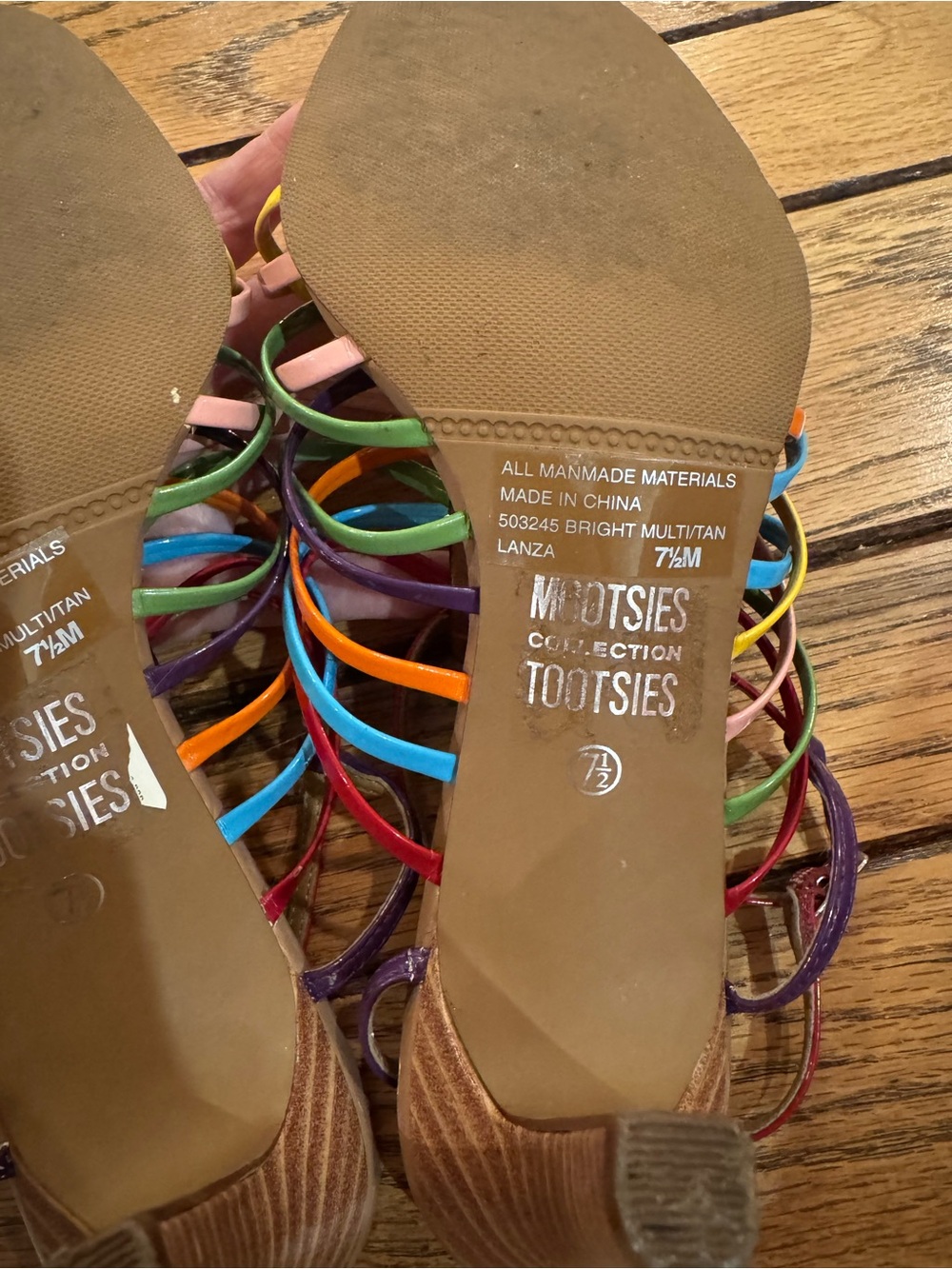 Mootsies Tootsies Lanza rainbow strappy heels - Picture 7 of 10